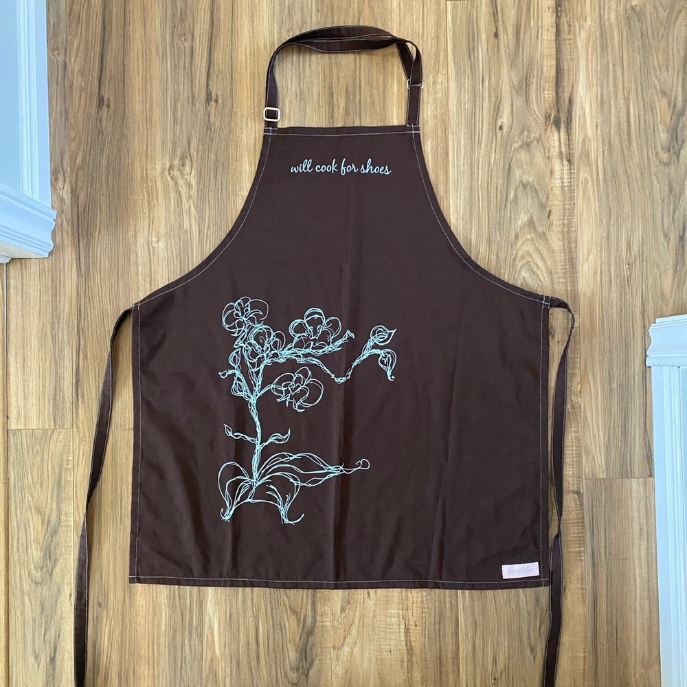 Will cook for shoes Brown & Blue Apron.